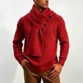thumbnail image 4 of USNSM Men's Shawl Collar Button Front Knit Sweater Pullover Long Sleeve Business Casual Winter Warm Tops Red XS, 4 of 5