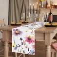thumbnail image 2 of Table Runners 70 Inches Long Dress Scarves, Purple Spring Floral Farmhouse Coffee/Dining/Kitchen Table Decor, Holiday Table Runner, Pink Flowers Farmhouse Watercolor 13x70 Inch, 2 of 9