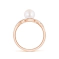 thumbnail image 2 of ANGARA Japanese Akoya Cultured Pearl Criss Cross Shank Engagement Ring in 14K Rose Gold for Women | June Birthstone, Birthday, Anniversary, Jewelry Gift for Women | Pearl Ring, 2 of 8