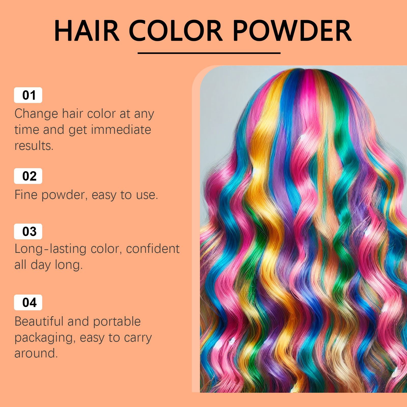 Alvantor Purple Temporary Hair Dye Powder, Washable Hair Color for Parties and Cosplay