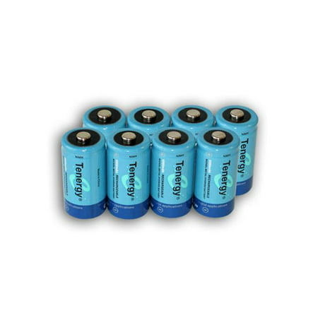 8 pcs of Tenergy D Size 10,000mAh High Capacity High Rate NiMH Rechargeable (Best D Size Rechargeable Batteries)
