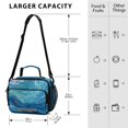 thumbnail image 3 of Insulated Lunch Bag 6L Leak-Proof Lunch Box with Shoulder Strap Multiple Pockets Lunch Tote Ocean Surface, 3 of 9