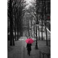 thumbnail image 2 of Frank, Assaf 12x14 White Modern Wood Framed Museum Art Print Titled - Woman with red umbrella standing on staircase in Montmartre, Paris, France, 2 of 4