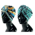 thumbnail image 5 of Head Wrap Ethnic High Elasticity Printed Women Headscarf Bonnet India Hat Turbante Hair Accessories, 5 of 8