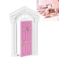 thumbnail image 2 of M Buder 1:12 Puerta de Casa de Muñecas en Miniatura Madera Rosa 14 cm / 5.5 inches, 2 of 9