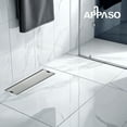 thumbnail image 6 of 12 inch Linear Shower Drain with Removable Square Hole Panel by Using Brushed 304 Stainless Steel Process, Linear Drain Equipped with Adjustable Feet and Hair Strainer, 6 of 9