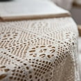 thumbnail image 4 of Vintage Handmade Crochet Diamond Tablecloth Decorative Macrame Lace Table Cloth Cover Layer for Kitchen Dinning Pub Bedside Tabletop Sheet Decoration, 4 of 8