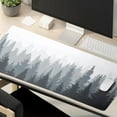thumbnail image 6 of Misty Forest Desk Pad Protector - Large Gray Grey Blue Tree Gaming Mouse Pad 35.4×15.7 inch, Nature Mountain Woodland Desk Writing Pad with Non-Slip Rubber Base for Home Office Work Accessories, 6 of 7