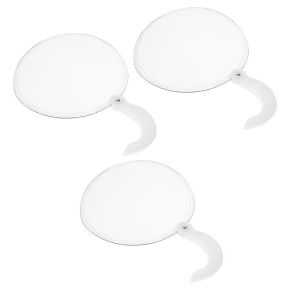 ELAYARD Simple Circular Hand Fan, White, Blank Design for Creativity 3Pcs