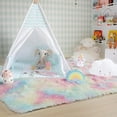 thumbnail image 7 of Softlife Soft Rainbow Area Rugs Fluffy Colorful Rugs Cute Floor Carpets Shaggy Playing Mat for Bedroom Home Decor,3'x5',Rainbow, 7 of 7