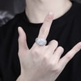 thumbnail image 5 of Bling Punky Rapper Luxury Trendy Rings for Men 14K Gold Plated Shiny Iced out Hip Hop Cubic Zirconia Men Engagement Rings, 5 of 8