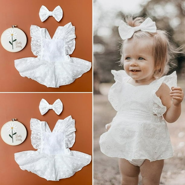Toddler Baby Girl Lace Ruffle Romper Dress Floral Jumpsuit Outfit Summer  Clothes