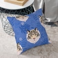 thumbnail image 6 of Square Throw Pillow Covers with Core, Dazed Tiger Blue Pattern Pillows for Sofa Beds, 20"x20", 6 of 9