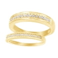 thumbnail image 2 of AFFY Round Cut White Natural Diamond His and Hers Wedding Band Ring Set in 14K Yellow Gold, 2 of 2