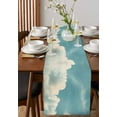 thumbnail image 2 of Light Blue Cloudy Sky Burlap Cotton Table Runner 13x90 Inches Long, Modern Retro Clouds Scenery Farmhouse Table Runners, Outdoor Dining Tablecloths Decor for Baby Shower/Party/Wedding, 2 of 6