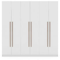 Manhattan Comfort Gramercy 3-Sectional Wood Wardrobe Armoire Closet in White