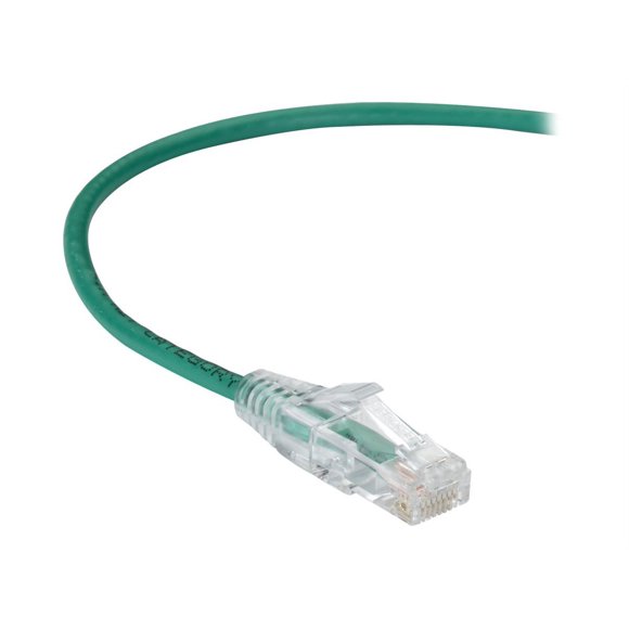 Black Box Slim-Net - Câble de Raccordement - RJ-45 (m) à RJ-45 (m) - 2 Pi - UTP - CAT 6 - avec Manchon, Moulé, Brin - Vert