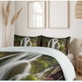 thumbnail image 6 of Ambesonne Nature Duvet Cover Sets, Waterfall Forest Cascade, 2-King, White Green, 6 of 7