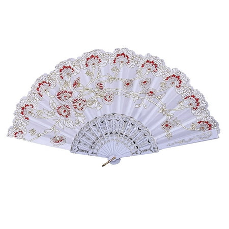 

GGdda Up to 50% off Handheld Fan Best Chinese Style Dance Wedding Party Lace Silk Folding Hand Held Flower Fan Portable Fan 3.9*3.9*2Inch (Clearance) Plastic