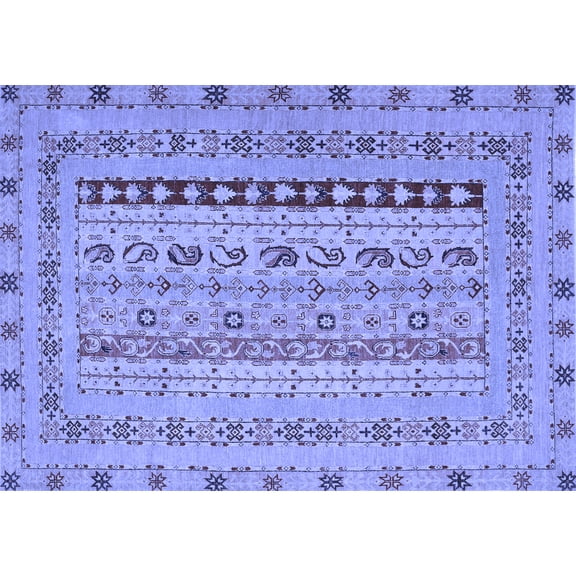 Ahgly Company Indoor Rectangle Persian Blue Traditional Area Rugs, 5' x 7'