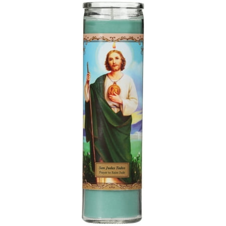 San Judas Unscented Candle, Green (Best Candle Light Dinner)