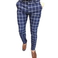 thumbnail image 1 of Mens Pants Casual Mens Check Business Straight Slim Fit Pants, 1 of 6