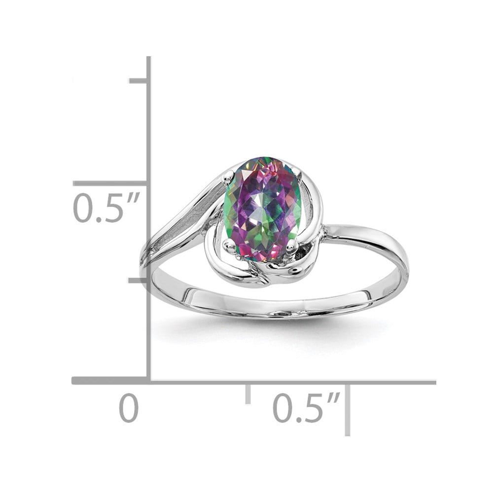 Mystic fire topaz rings on sale white gold
