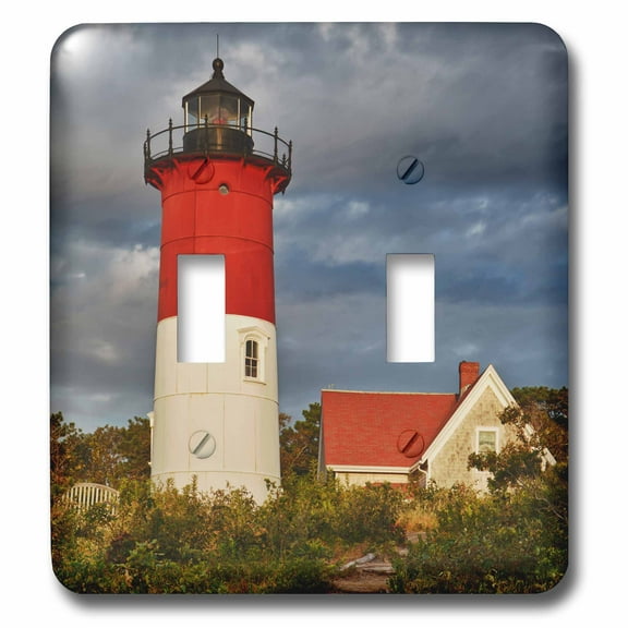 3dRose, Nauset Light, Cape Cod National Seashore, Eastham, Massachusetts., double toggle switch