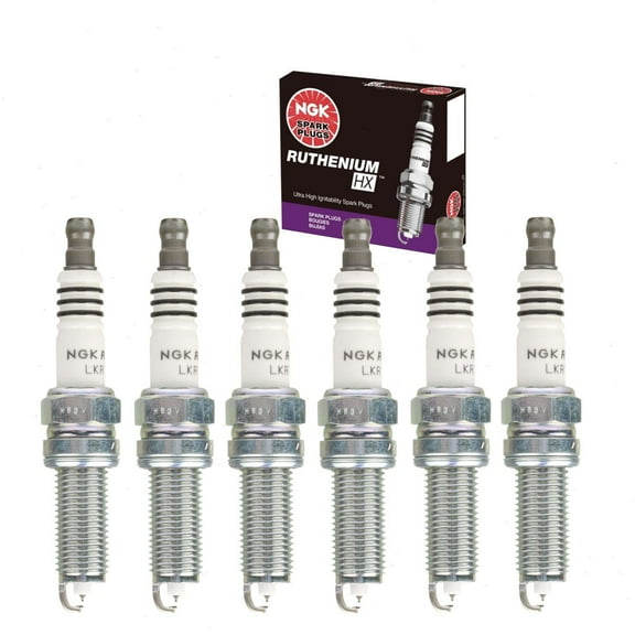 6 pc NGK Ruthenium HX Spark Plugs compatible with Jeep Cherokee 3.2L V6 2014-2020