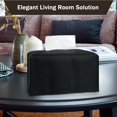 thumbnail image 3 of HAHDAXIA 2Pcs Tissue Box Cover Holder, Rectangular with Bottom Belt - PU Leather Tissue Cover Decorative Organizer for Tabletop, Bathroom, Car, Office,9.5X5X5 Inch - Black, 3 of 6