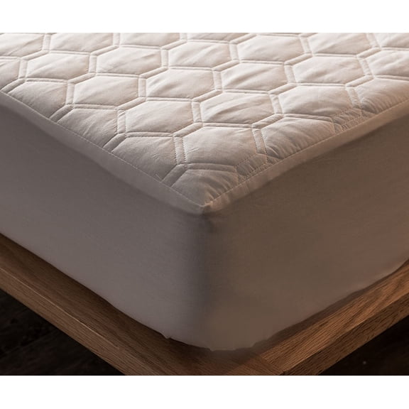 Premium Quilted Fitted Mattress Pad Protector Made with Natural Combed Cotton - Cooling and Breathable Mattress Topper (Full)
