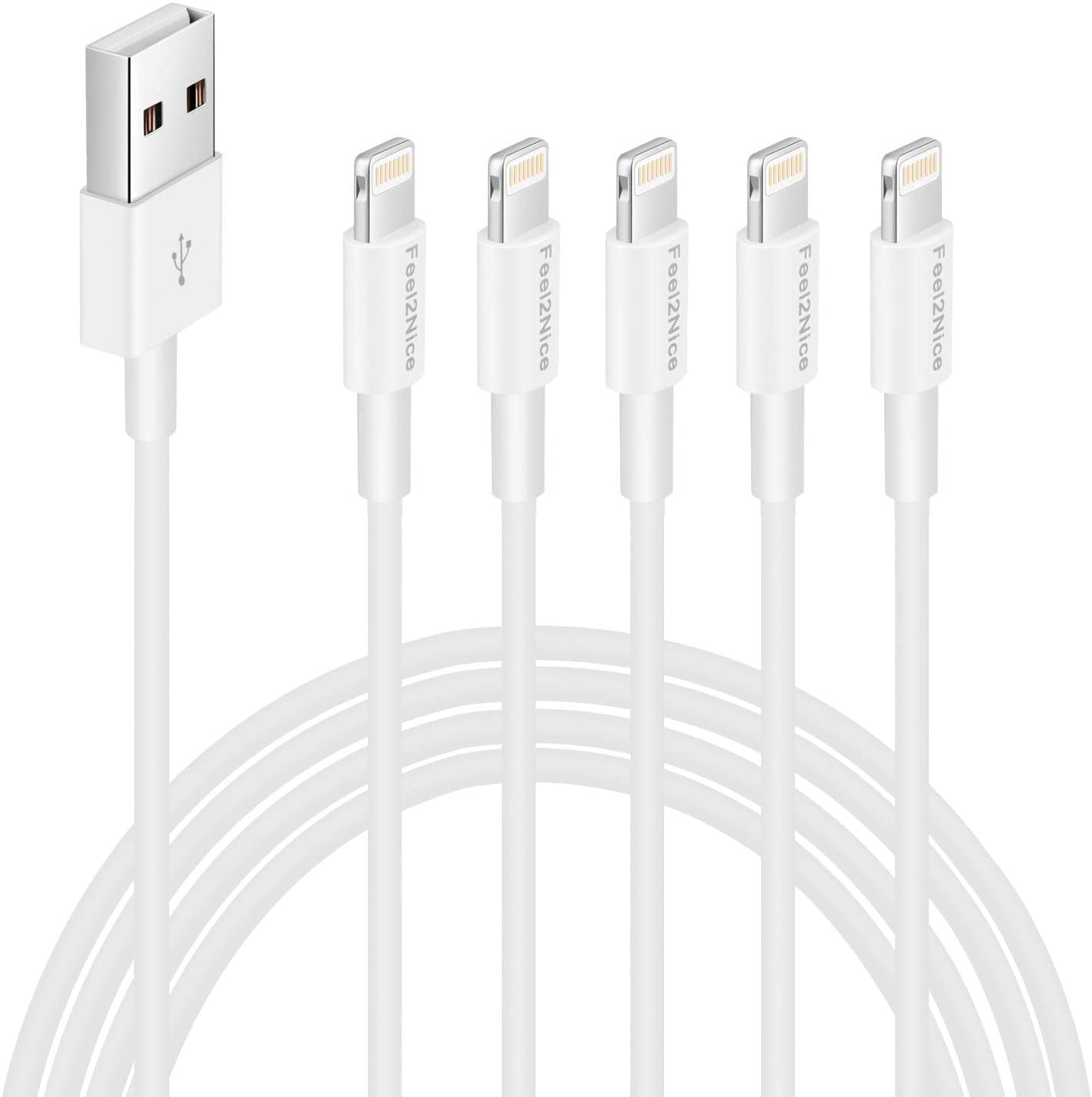 5Pack 10ft iPhone Charger Cable, High Fast iPhone Charging Cable Cord