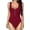 Wine, variant on YEAHITCH Bodysuit Swimsuit,Juniors Swimsuit,Clearance Swimsuit,One-Piece,Round Neckline,Mid WaistBlack,S (US:4)