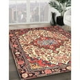 thumbnail image 3 of Ahgly Company Machine Washable Indoor Round Traditional Brown Red Area Rugs, 4' Round, 3 of 7