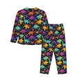 thumbnail image 2 of Goofa Colorful Dinosaur Printed Women’s 2 Piece Pajama Set Super,Pajamas Women's Long Sleeve Sleepwear Soft Button Down Loungewear Pjs Lounge Set Nightwear-Small, 2 of 9