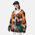thumbnail image 3 of Balery Colorful Leaf Chihuahua Sudadera ligera de manga larga con capucha y protección solar UPF 50+ para hombre y mujer, ideal para pesca y running-Small, 3 of 7