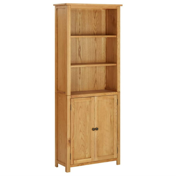 Vidaxl Bookcase With 2 Doors 35 4 X11 8, White Tall Bookcase With 2 Shaker Doors