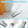 thumbnail image 3 of 12 Pcs Large Stainless Steel Toenails Clippers with Straight Edge Ergonomic Nail Cutter Portable Nail Clipper for Men Women Thick Toenails Silver, 3 of 11