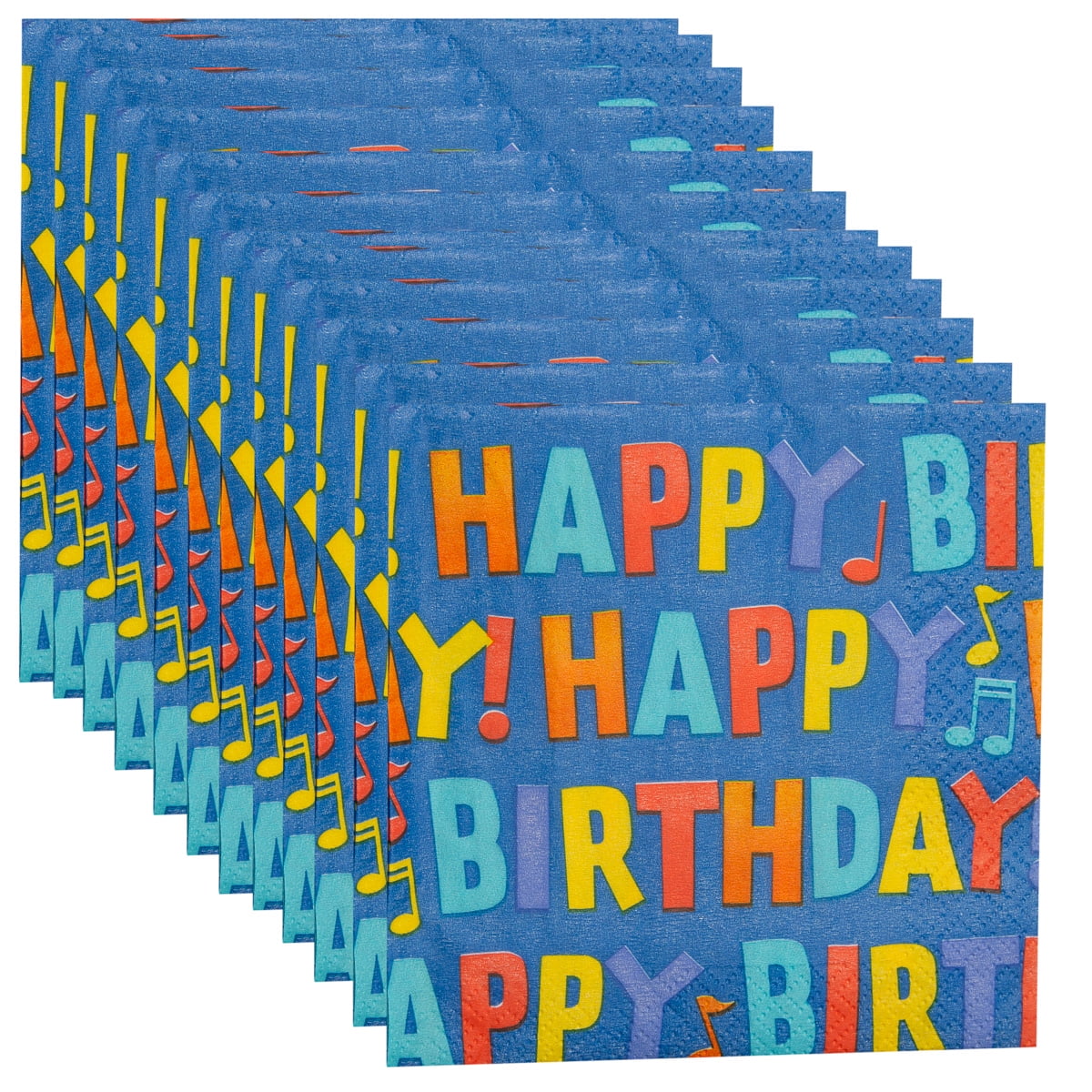 Hallmark 16pk Blue Happy Birthday Party Napkins, Paper, Disposable, 9.75?