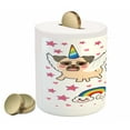 thumbnail image 2 of Unicorn Cat Piggy Bank, Comic Pop Art Style Fiction Animals Funny Faces Rainbow Horns Stars, Ceramic Coin Bank Money Box for Cash Saving, 3.6" X 3.2", Multicolor, by Ambesonne, 2 of 4