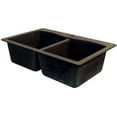 thumbnail image 2 of Transolid Aversa 33in x 22in silQ Granite Drop-in Double Bowl Kitchen Sink with 3 CAB Faucet Holes, in Espresso, 2 of 4