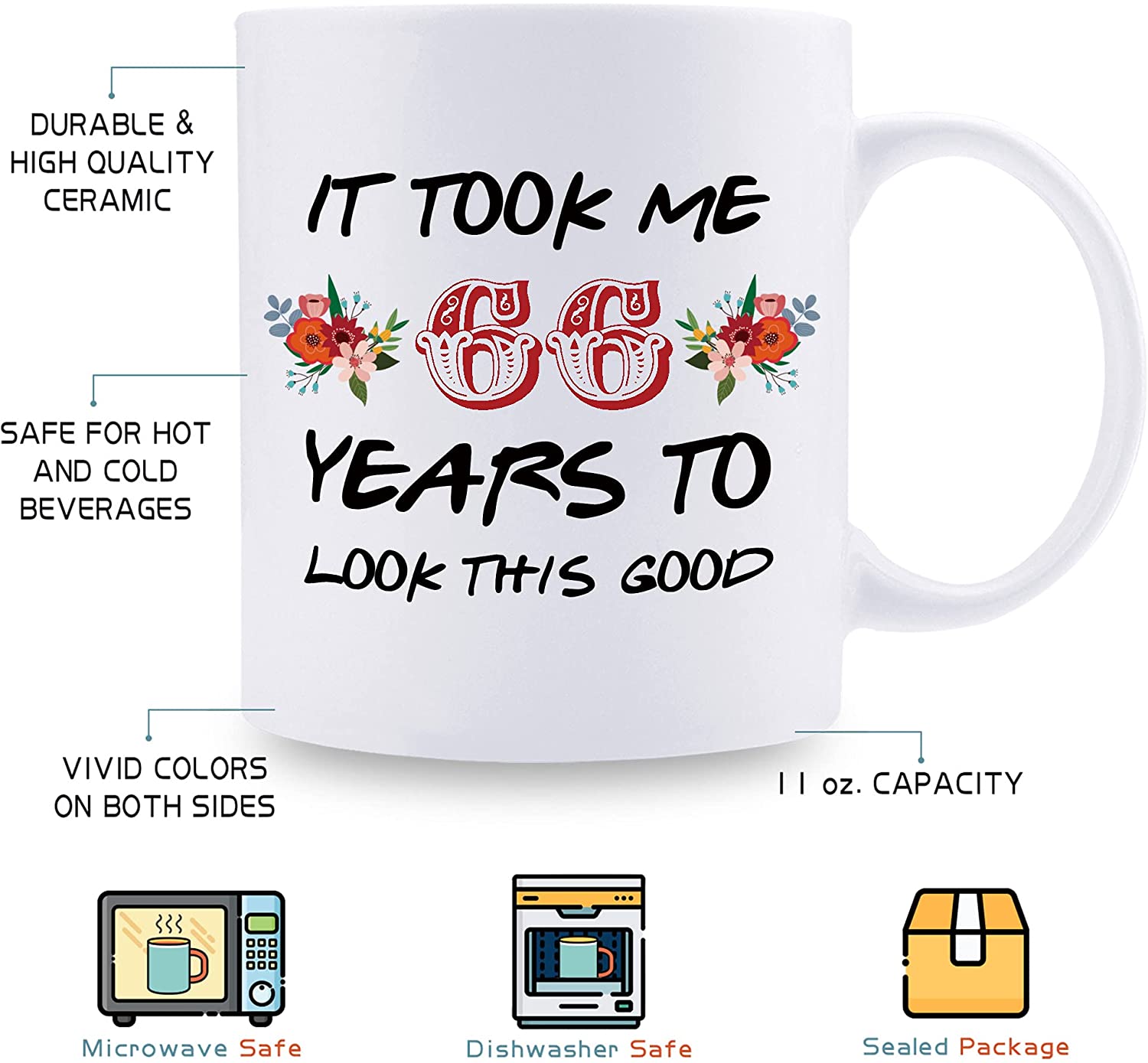 66th birthday gifts for men/women, Birthday Gift Mugs - It took me