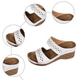 thumbnail image 7 of Slides for Women Bohemian Hollow out Orthopedic Walking Sandals Summer Casual Slip on Platform Wedges White Size 8.5, 7 of 7
