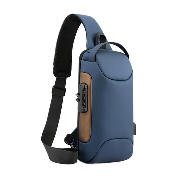 Decodeary OxfordCloth Stylish Travel Bag With Breathable Shoulder Straps And Comfortable Fabric On Go Bag Pack Blue paired withgold