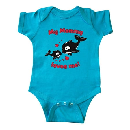 

Inktastic My Mommy Loves Me- orca baby Gift Baby Boy or Baby Girl Bodysuit