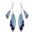 thumbnail image 1 of CNKOO Fairy Cicada Butterfly Wings Earrings Fantasy Tassel Jewelry Gradient Colorful Rhinestone Sequins Long Drop Earrings, 1 of 3