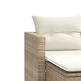 thumbnail image 5 of vidaXL Garden Sofa 2-Seater with Stools Beige Poly Rattan, 5 of 5