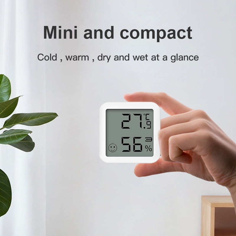 VEAT00L Tuya Thermometer Hygrometer, Indoor Bluetooth Temperature Humidity Sensor with Electronic Display, App Notification Alert, Free Data Storage Export, Digital Remote Monitor for Bedroom