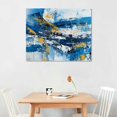 thumbnail image 2 of Nawypu  Crafted Abstract Canvas Wall Art - Modern Blue and Gold - Contemporary Large Pictures for Living Room Bedroom Dinning Decor, 2 of 6