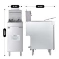thumbnail image 5 of VEVOR Commercial Deep Fryer, 3-Burner Fryer for Restaurants, Stainless Steel Floor Standing Deep Fryers with Dual Baskets and Adjustable Temperature, Natural Gas Powered, 40 lbs Capacity, 90,000 BTU, 5 of 9